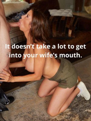 It doesn't take a lot to get into your wife's mouth.